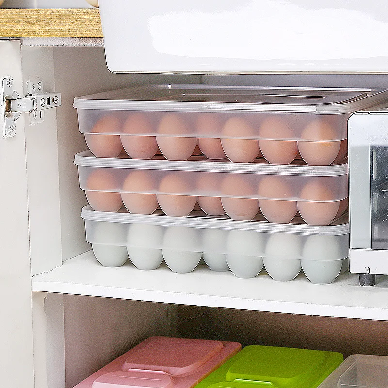 

Egg box refrigerator fresh-keeping storage box kitchen household plastic outdoor shockproof storage box for eggs