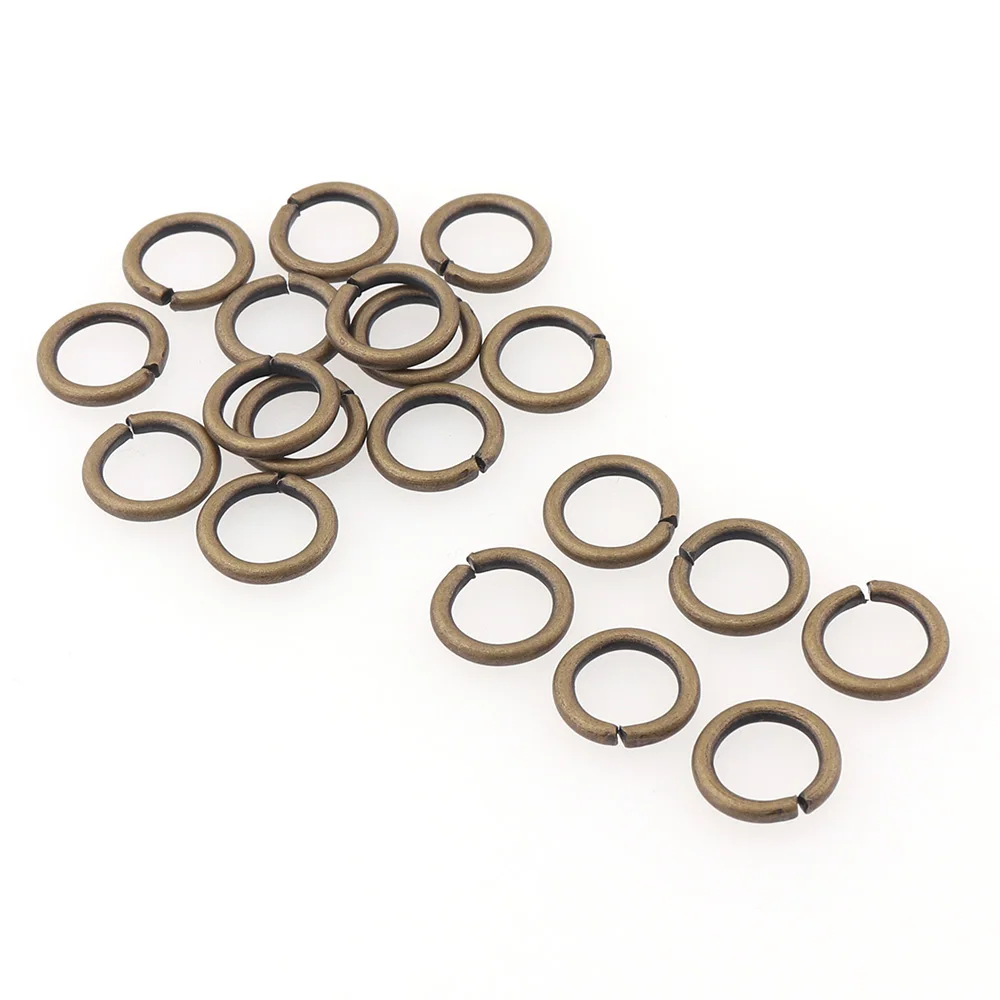 100pcs/lot 8mm Open Jump Rings Mix Split Loop Rings Antique bronzefor Jewelry Making Lobster Clasp Materials Connectors DIY