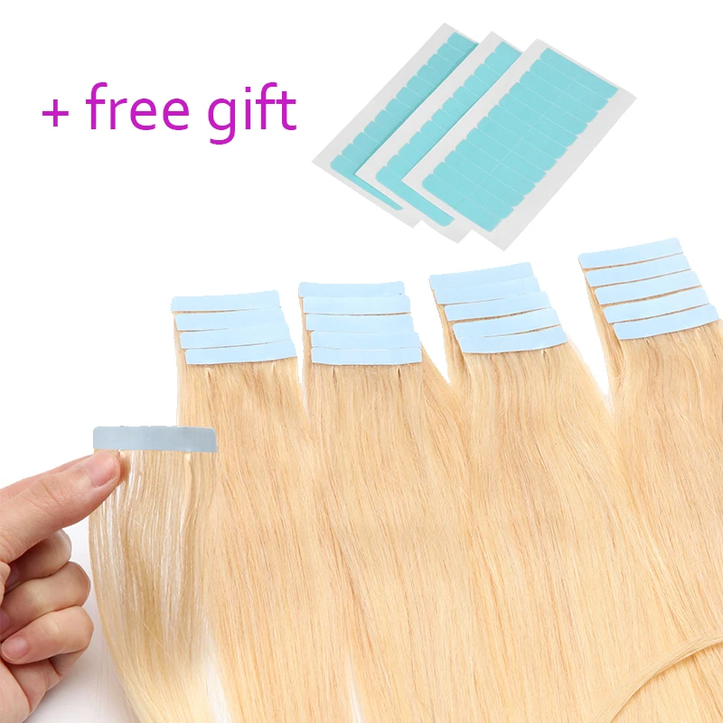 SEGO 2,5 g/Stück, gerade Tape-In-Haarverlängerungen, Echthaar, Skin Weft Tape Hair, nahtlos, unsichtbar, doppelseitiges Klebeband, 20 Stück – Detail 28