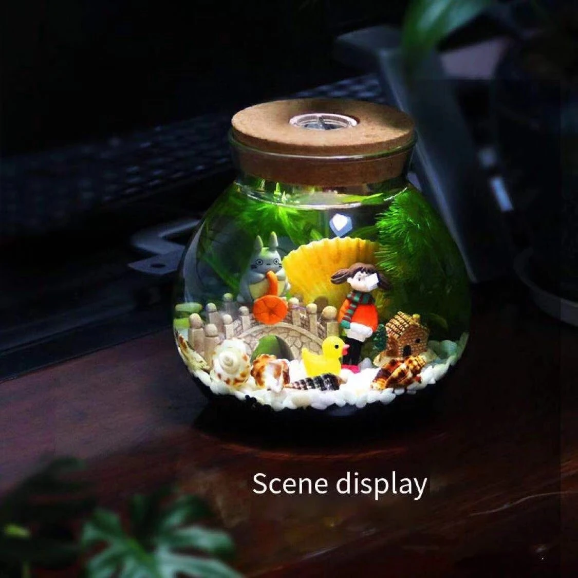 Aquarium small fish tank micro-view viewing aquarium landscaping fighting fish tank glass ecological bottle aquarium accessories