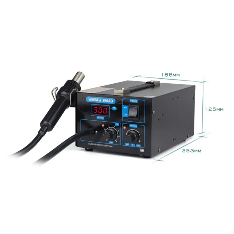 YIHUA-550W 850AD 뜨거운 공기 납땜 제거 스테이션, 공기 펌프 조정 가능한 온도 SMD 납땜 스테이션, 전화 수리용