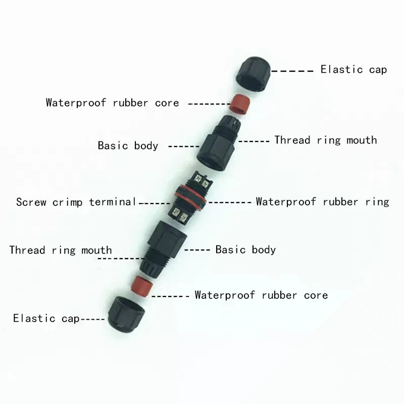 IP68 waterproof connector assembly type wire and cable quick connector 2/3/4/PIN outdoor LED lighting sealed connector