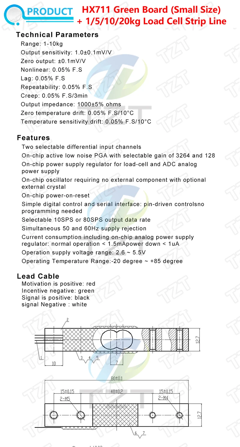 Wägezelle 1KG 5KG 10KG 20KG HX711 AD Modul Gewichtssensor Elektronische Waage Aluminiumlegierung Wägedrucksensor für Arduino – Detail 29