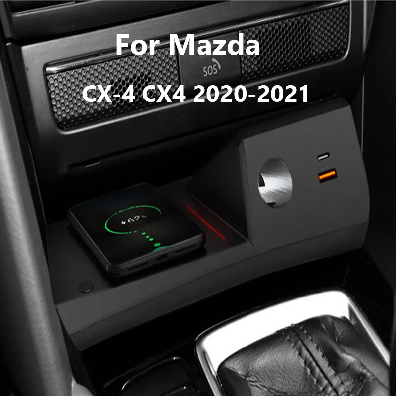 

15W Car Wireless Charger For Mazda CX-4 CX4 2020 2021 phone charger fast charging plate phone Charging holder acccessories