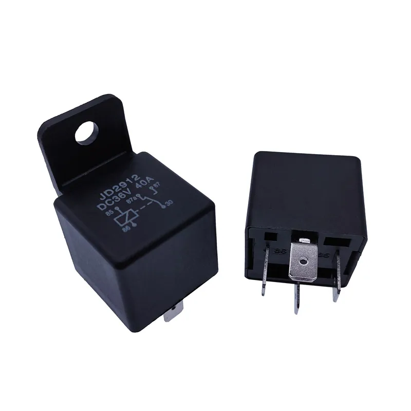 JD2912 4 Pin 5 Pin 40A Auto Car Relay DC 12V 24V 36V 48V with Mounting Hole Coil Power 1.8W Automobile Control Device with Line