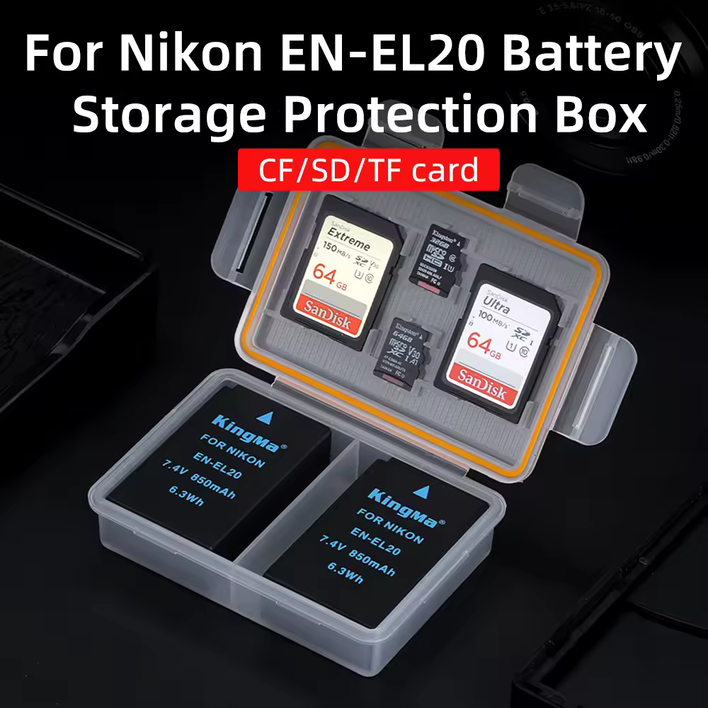 KingMa Batterie Support En Plastique Boîte De Rangement De Batterie Pour Nikon EN-EL20 Batterie BMPCC COl'hyPIX P1000 P950 J1 J2 J3 l's