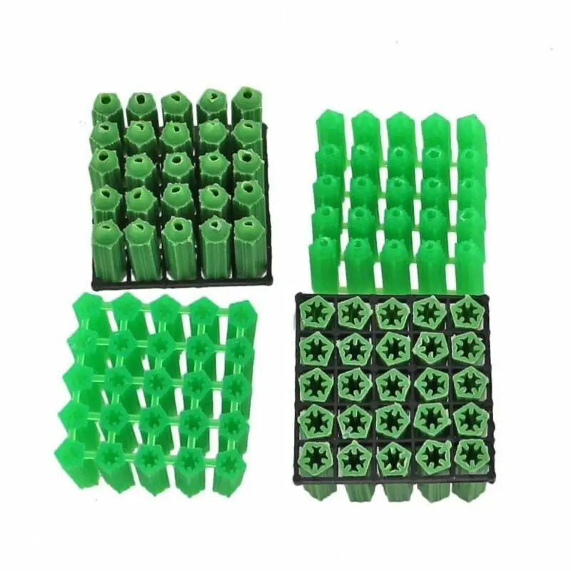 100/200PCS tubo di espansione a vite autofilettante 6*25MM per fissaggio a vite in muratura di plastica verde