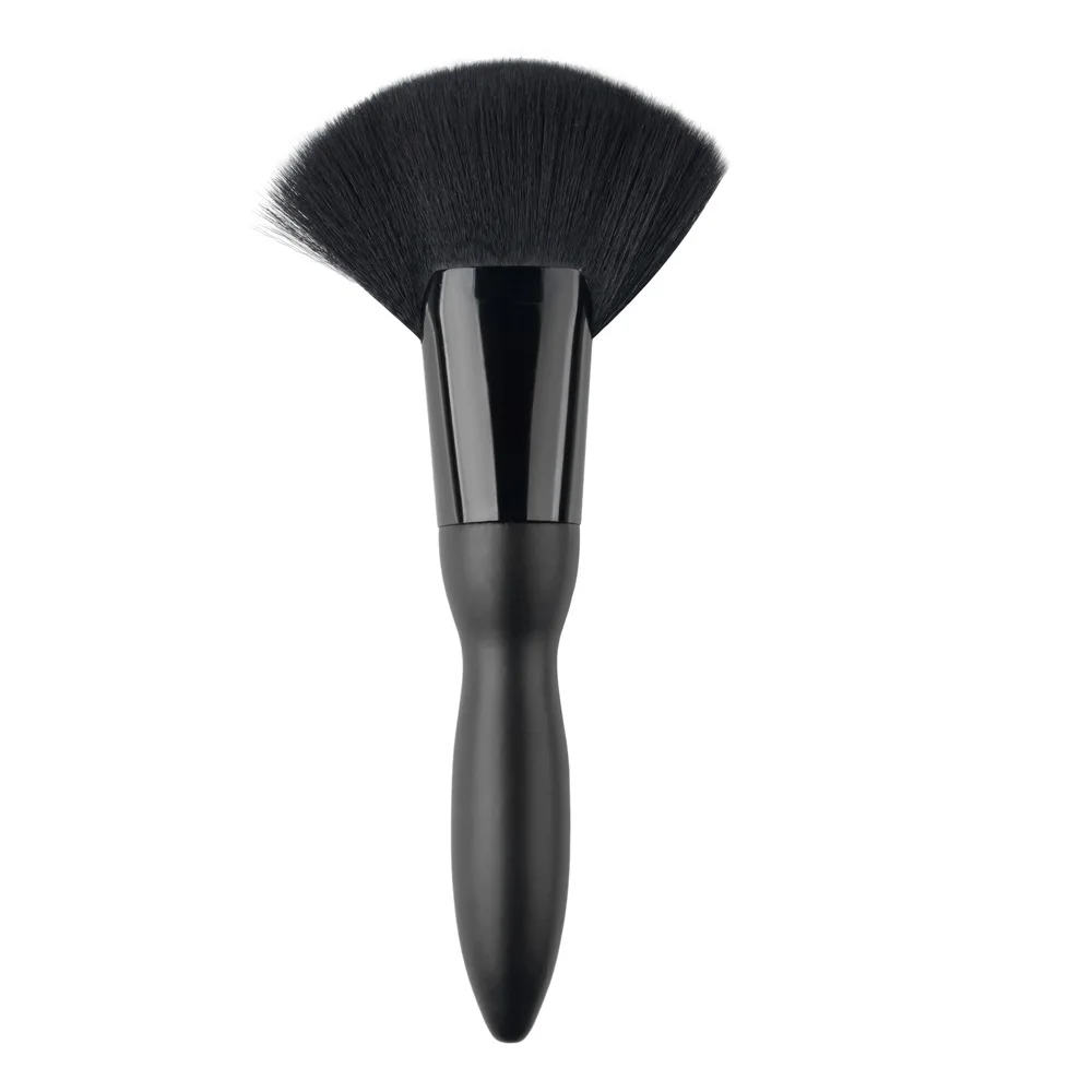 GUJHUI Large Fan Brush Makeup Brush Soft Black Hair Blush Face Powder Foundation Brush Beauty Tool