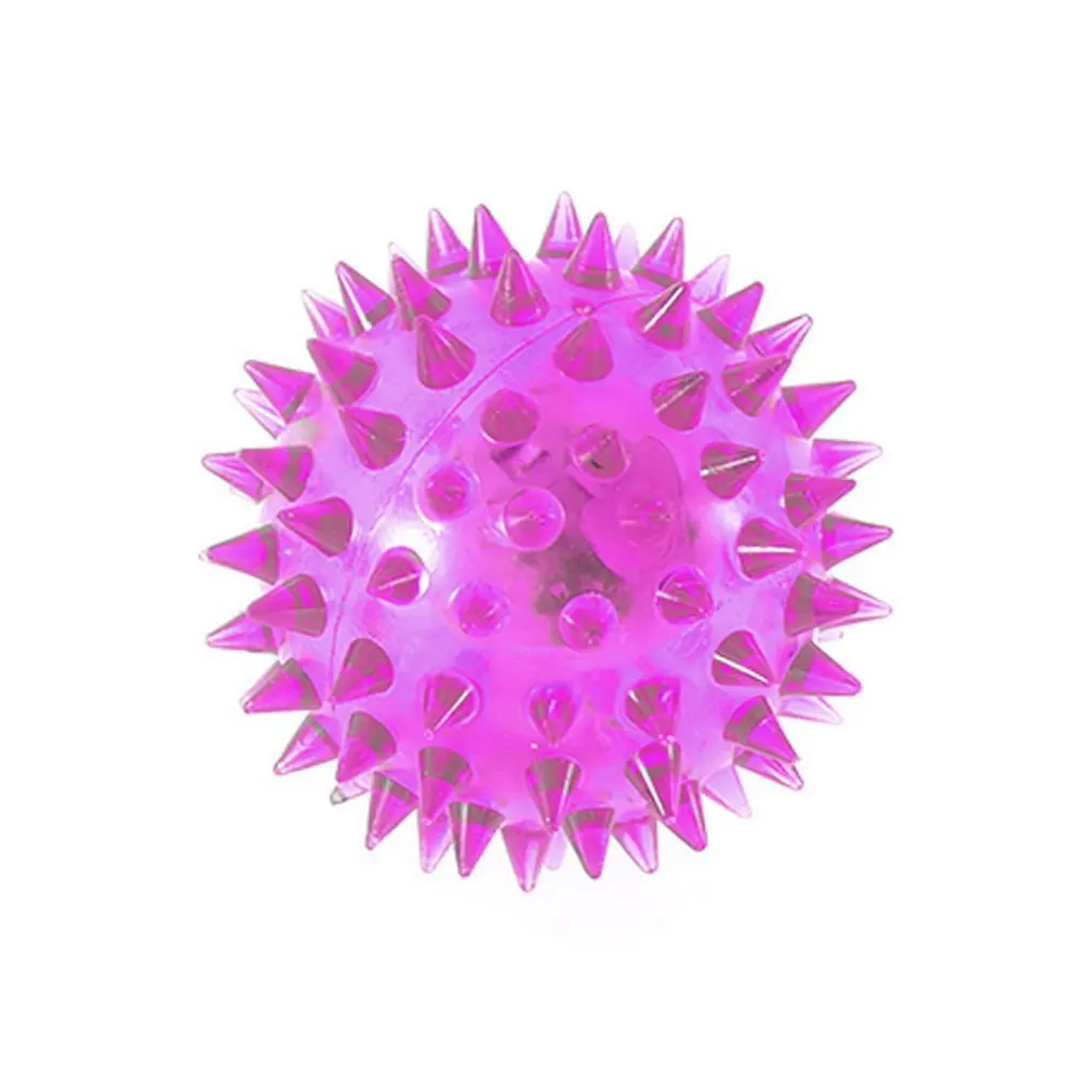 Flashing Light Up Lovely Dog Puppies Cat Pet Hedgehog Ball Rubber Bell Sound Ball Creative Funny Playing Toy For Pets Enjoyable