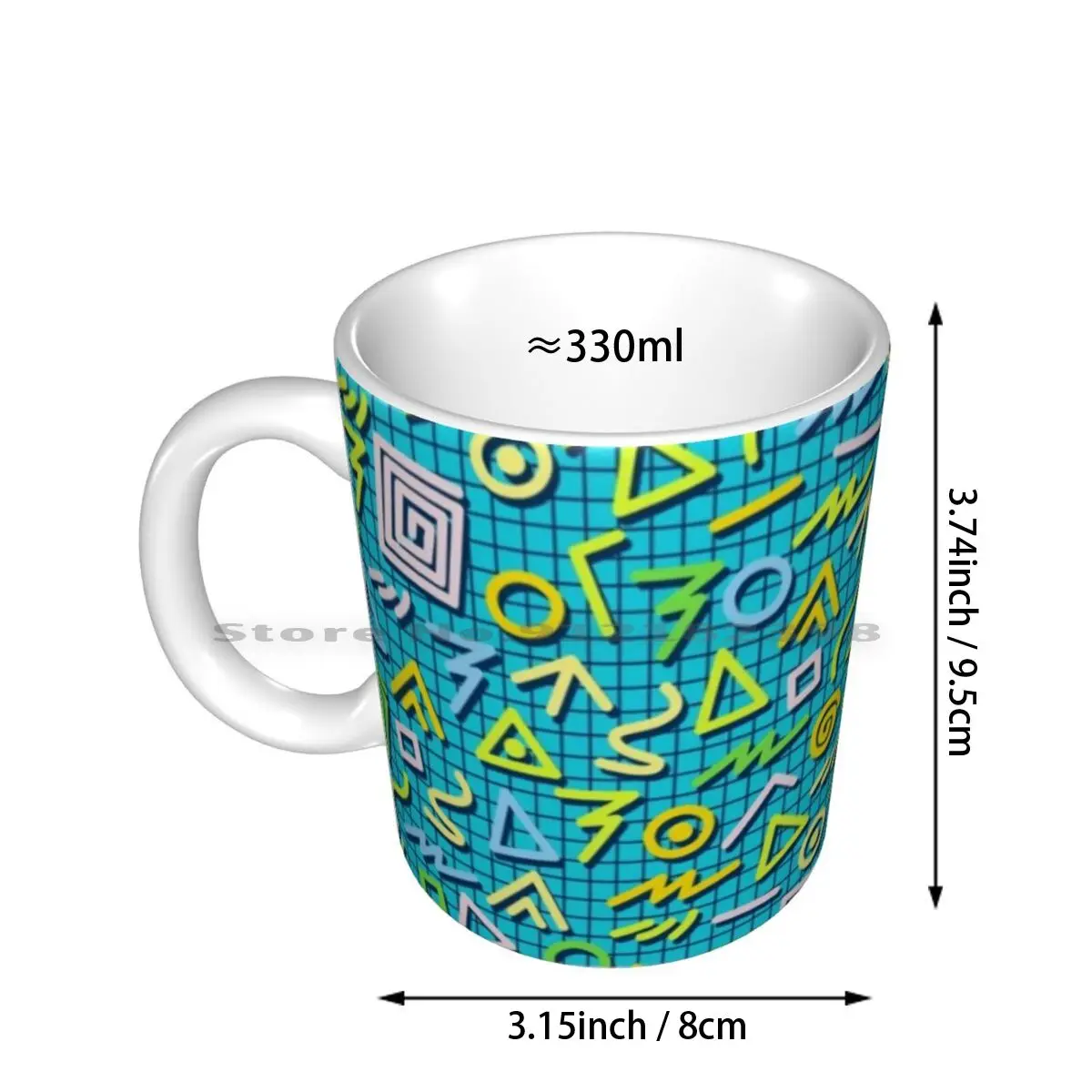 Retro 80's 1980's Vintage Pattern Ceramic Mugs Coffee Cups Milk Tea Mug 80 S 80s Retro 90s Vintage 1980s Cartoon Aesthetic