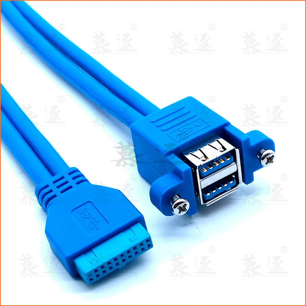 Штабелируемый USB 3,0 типа «мама» для материнской платы 20-контактный разъем кабеля с двумя портами 50 см
