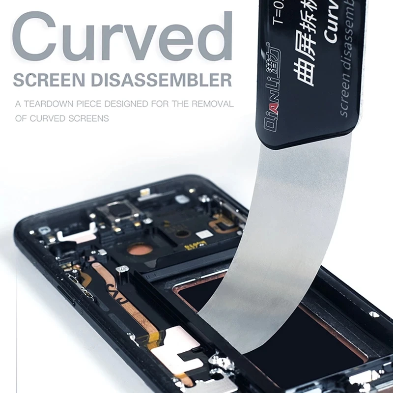 Tarjeta QIANLI delgada de 0,1mm, Metal ultrafino, desmontaje de pantalla LCD de teléfono móvil, hoja de acero para SAMSUNG, IPHONE, IPAD