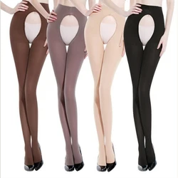 Collant fin et extensible pour femme, avec entrejambe ouvert, collection automne et hiver