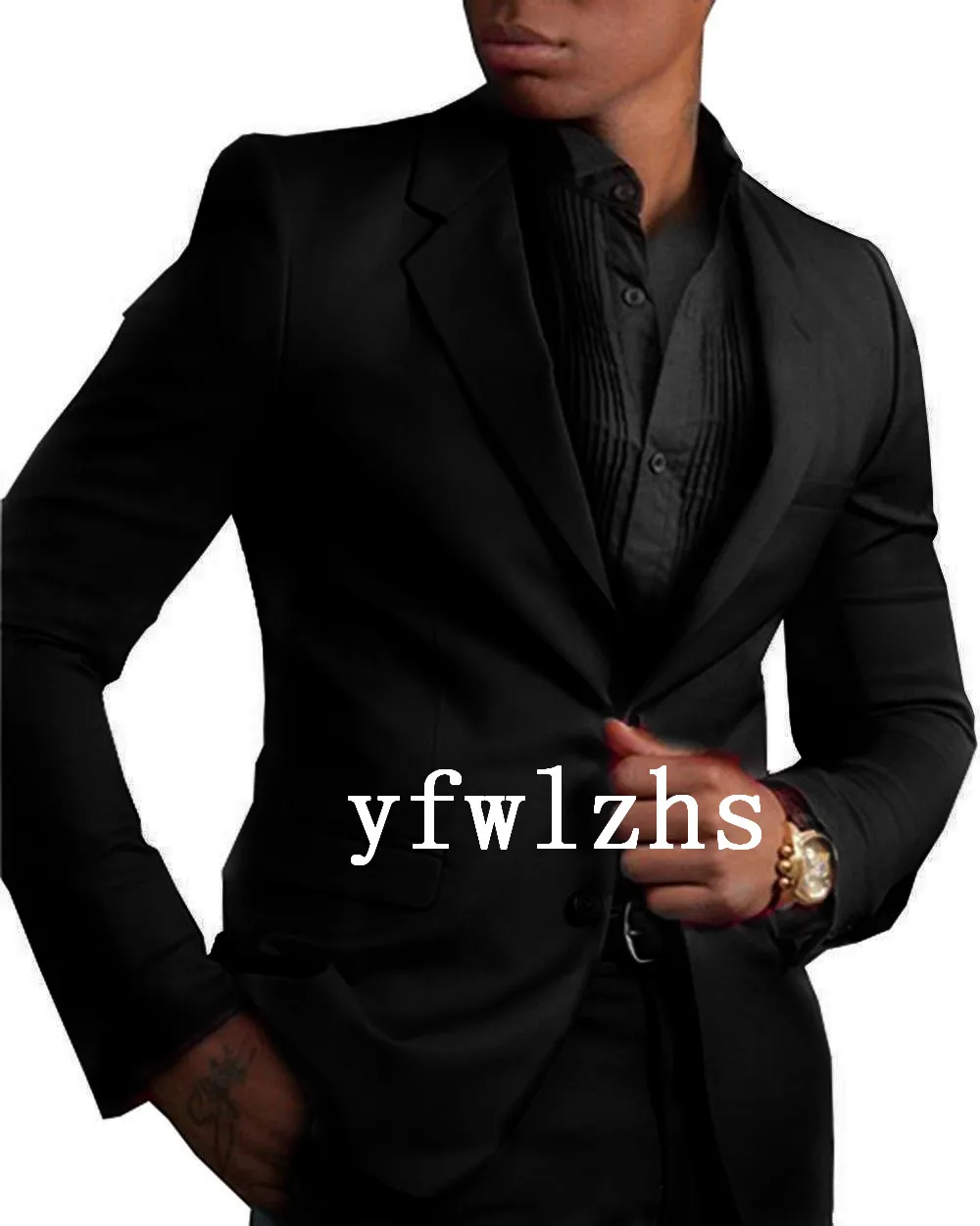 

Handsome One Button Groomsmen Notch Lapel Groom Tuxedos Men Suits Wedding/Prom Best Man Blazer ( Jacket+Pants+Tie) B294