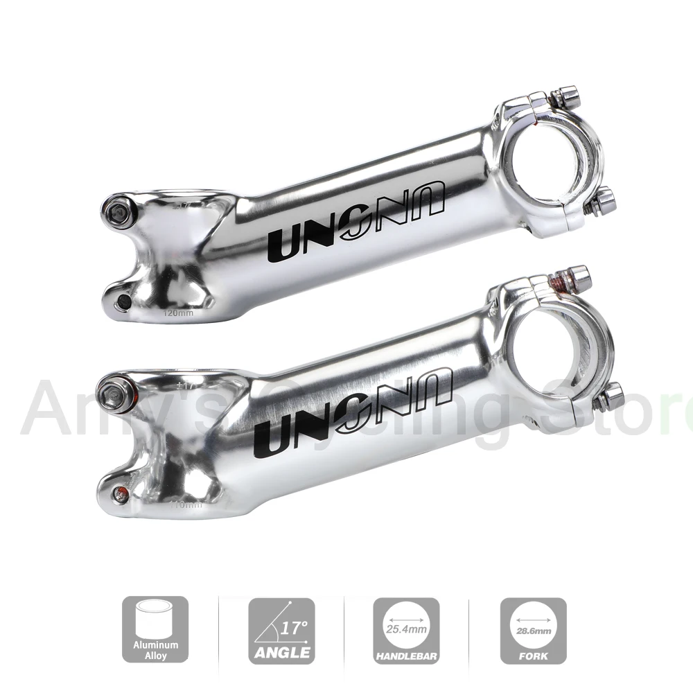 UNO Silver MTB Power 17 Degree Bicycle Handlebar Stem 25.4/31.8mm MTB Bike Table Spare Parts For Bicycle 60-130mm Handlebar Rise