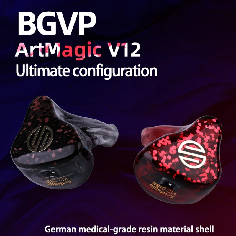 

BGVP V12 12BA Music Headphones In Ear Monitors Professional Balanced Armature Noice Cancelling MMCX Wired Dj Headphones