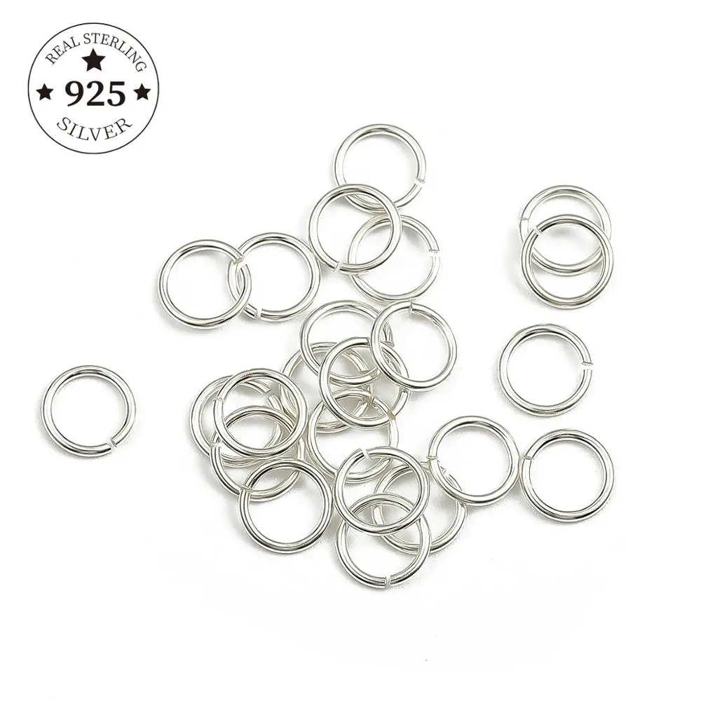 Genuine 925 Sterling Silver Open Jump Rings, Anel Dividido para Chaveiro, Fabricação de Jóias, Achados Acessórios, Genuíno, Sólido, 20Pcs