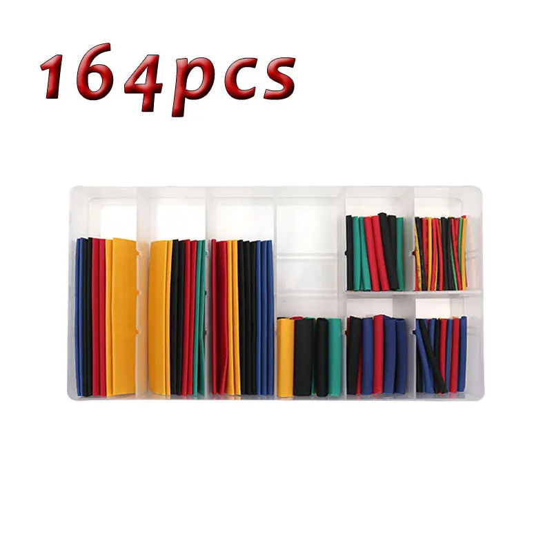 164pcs Thermoresistant tube Heat Shrink wrapping kit termoretractil Shrinking Tubing Assorted Wire Cable Insulation Sleeving