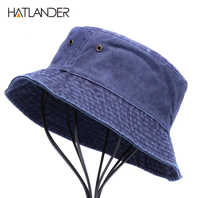 HATLANDER Solid cotton bucket hat men outdoor sport caps women autumn summer sun hat panama plain fishing hat casual hip hop cap