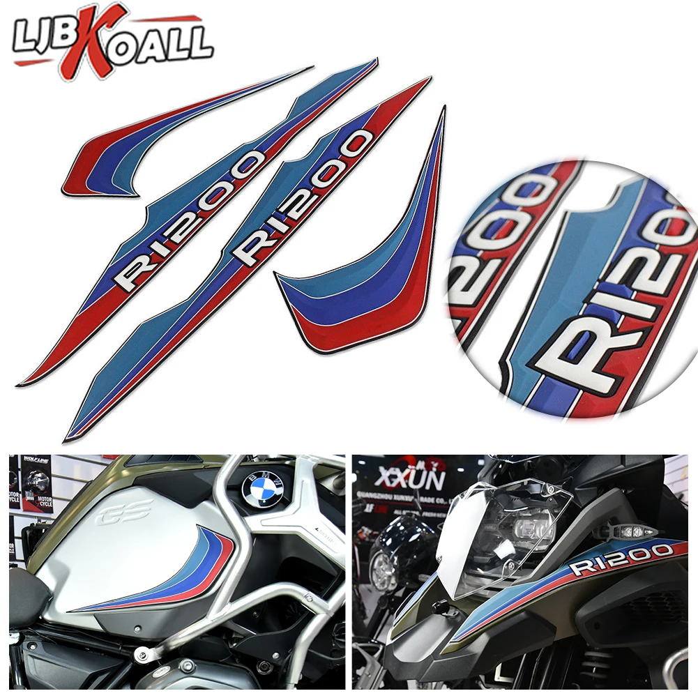 

For BMW R1200GS LC Adventure R1200 GS R 1200 GS 2013-2018 3D Decals Fuel Tank Side Pad Fairing Emblem Nose Beak Stickers Protect