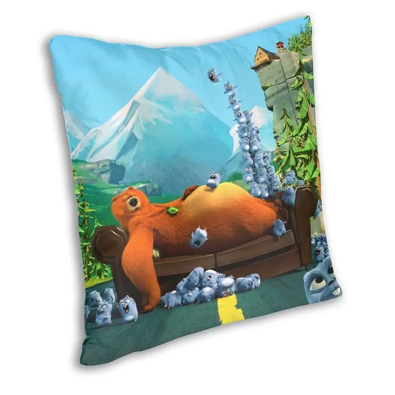 Lemmings And Grizzy Characters Cushion Cover Double-sided Printing Bear Throw Pillow Case for Car Cool Pillowcase Home Decor