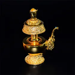 Buddhist Supplies Tibetan Gold Gilt Ben Pakistan Pot Handmade Water Bottle Water Supply Cup Trumpet