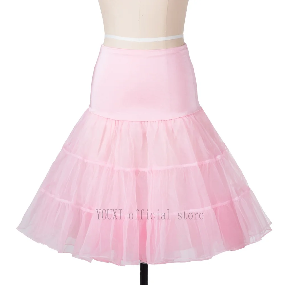 Nieuwe Korte Petticoat Vintage 3-laags Gezwollen Organza Petticoat Retro Crinoline Onderrok Rockabilly Cosplay Swing Tutu Rok