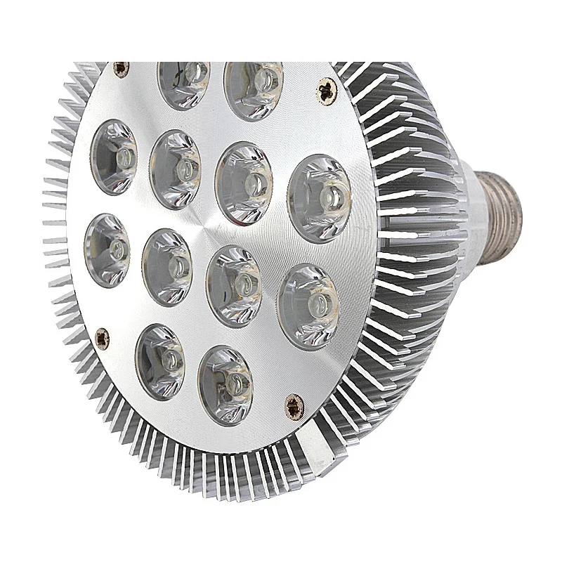 Imagem -04 - Lâmpada Led Par38 12w 12x1w Base com Parafuso E27 Edison 90w Equivalente a 100240v Invólucro de Prata ac tipo Interno