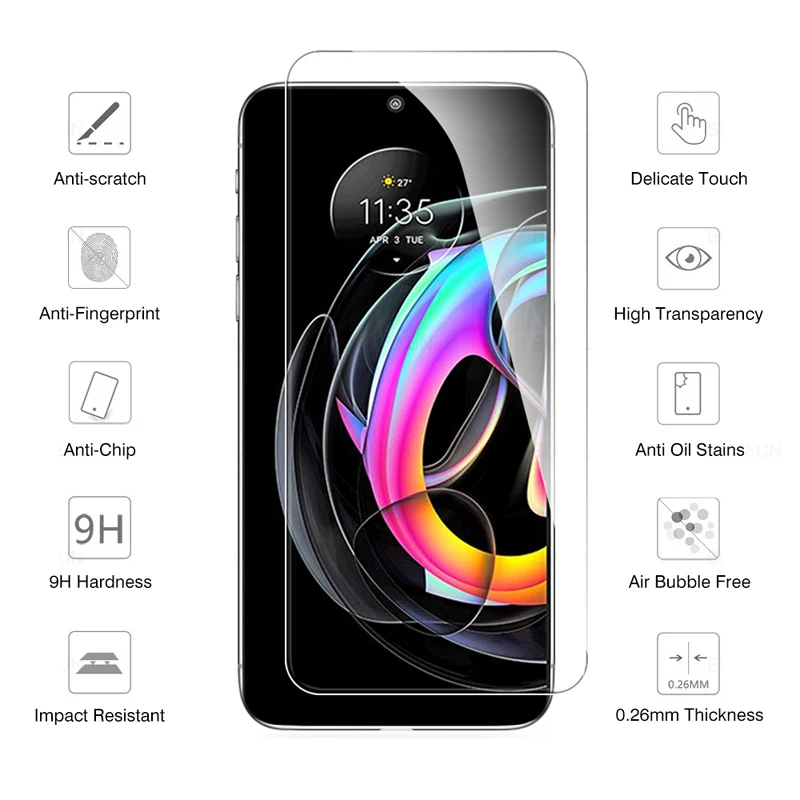 3Pcs Tempered Glass For Motorola Edge 2022 20 Lite 30 Pro Neo S 2021 Screen Protector Protective Film Glass Shield 9H Clear