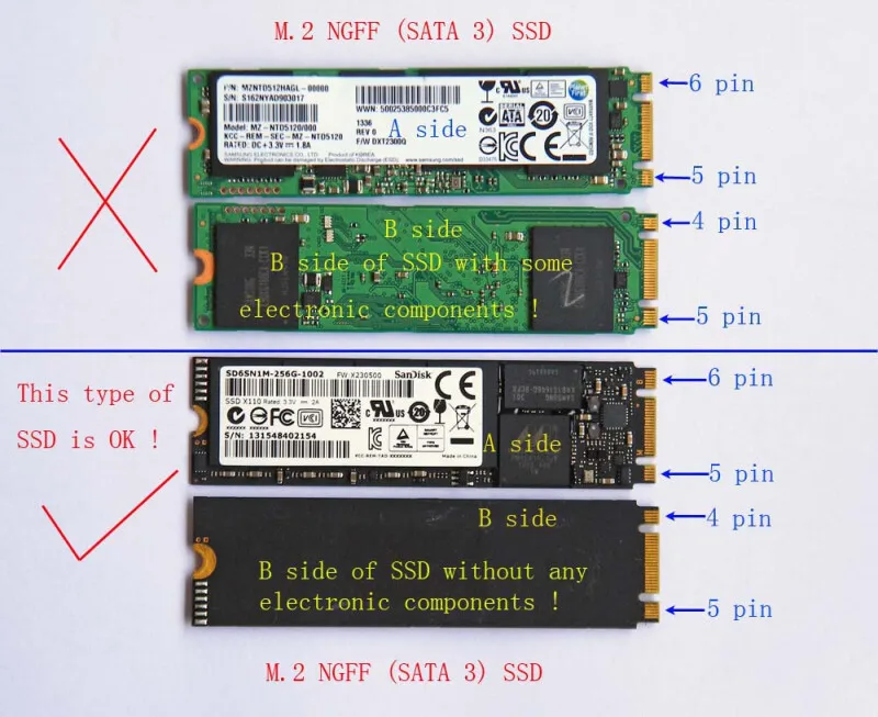 SSD de 128GB, 256GB, 512GB, 1TB, para Macbook Air 2012, A1465, A1466, Md231, Md232, Md223, Md224, M2, NGFF, adaptador de SSD para MAC y Apple