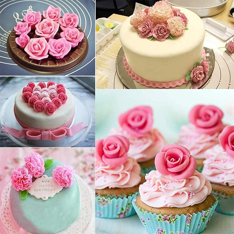 Rose Flower Silicone Molds Wedding Cupcake Topper Fondant Cake Decorating Tools Sugarcraft Candy Clay Chocolate Gumpaste Moulds