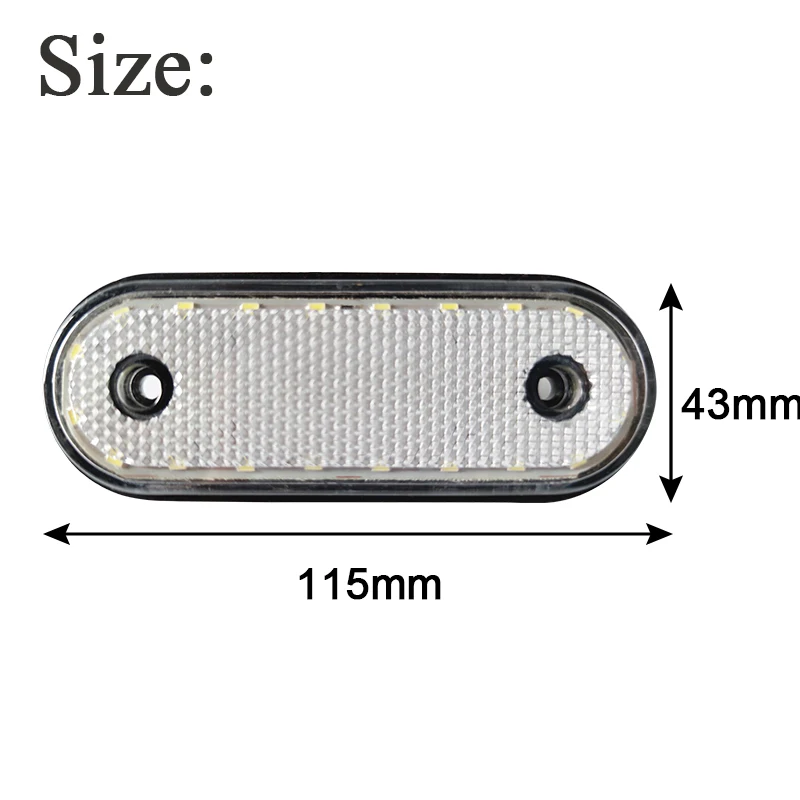 Car External LED Lights 24V 20LED Auto Bus Truck Lorry Side Marker Indicator Low Trailer Warning Rear Side Brake Lamp