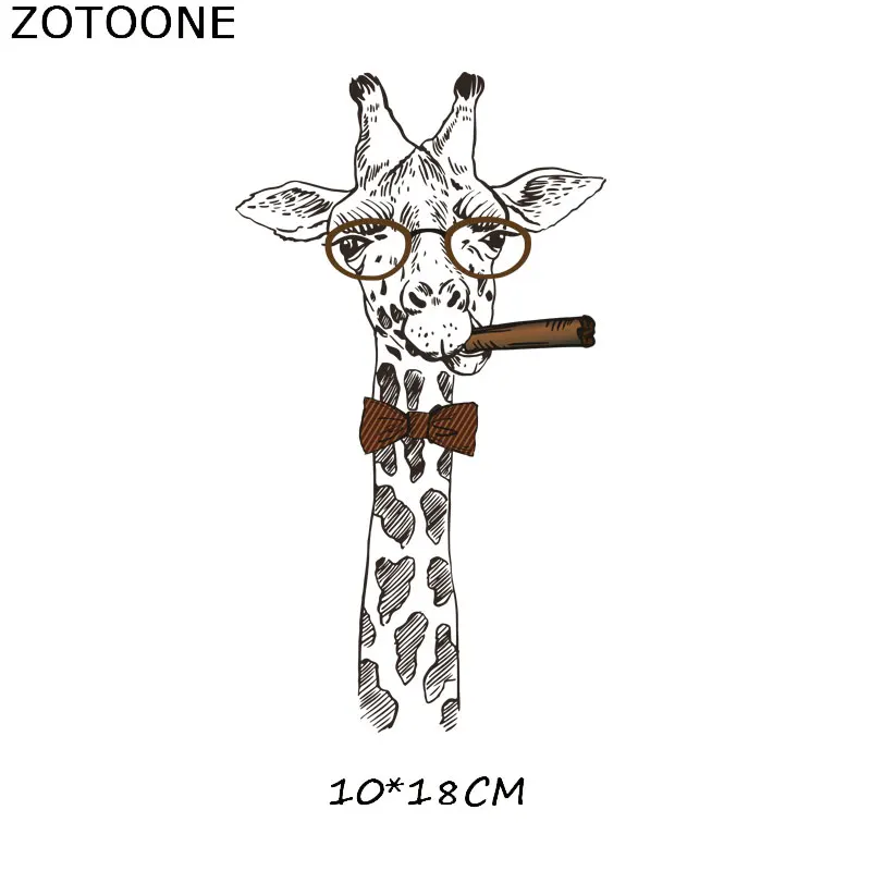 Iron-on Transfers for Clothing Giraffe Stickers Heat Transfer Parches Diy Dog Patch Flex Fusible Transfer Textile Vinyl Stripe I