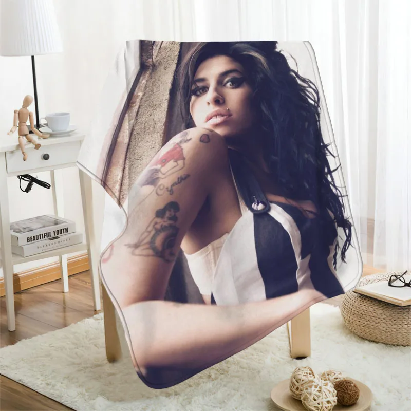 Musife Custom Amy winehouse Flannel Blanket Design Your own Blanket Flannel Blankets for Sofa DIY Dropshipping