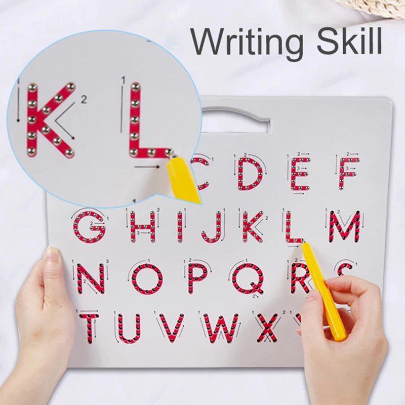 Kids Magnetic Writing Drawing Board Toy Alphabet Number Writing Skill Training Montessori Educational Learning Toy Word Spelling