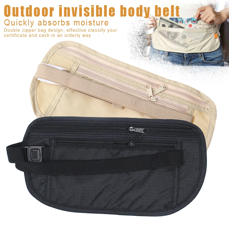 

Men Sports Waist Bags Thin Invisible Close-fitting Anti-theft Mobile Phone ID Storage Outdoor Cycling Bag Travel Hip Bum Bags