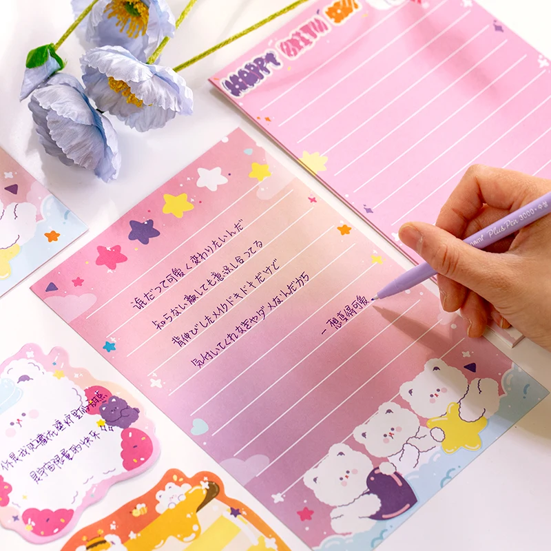 20 pcs/set kawaii cute Rainbow rabbit cat Envelope Message Card Letter set Stationary Storage Paper Gift