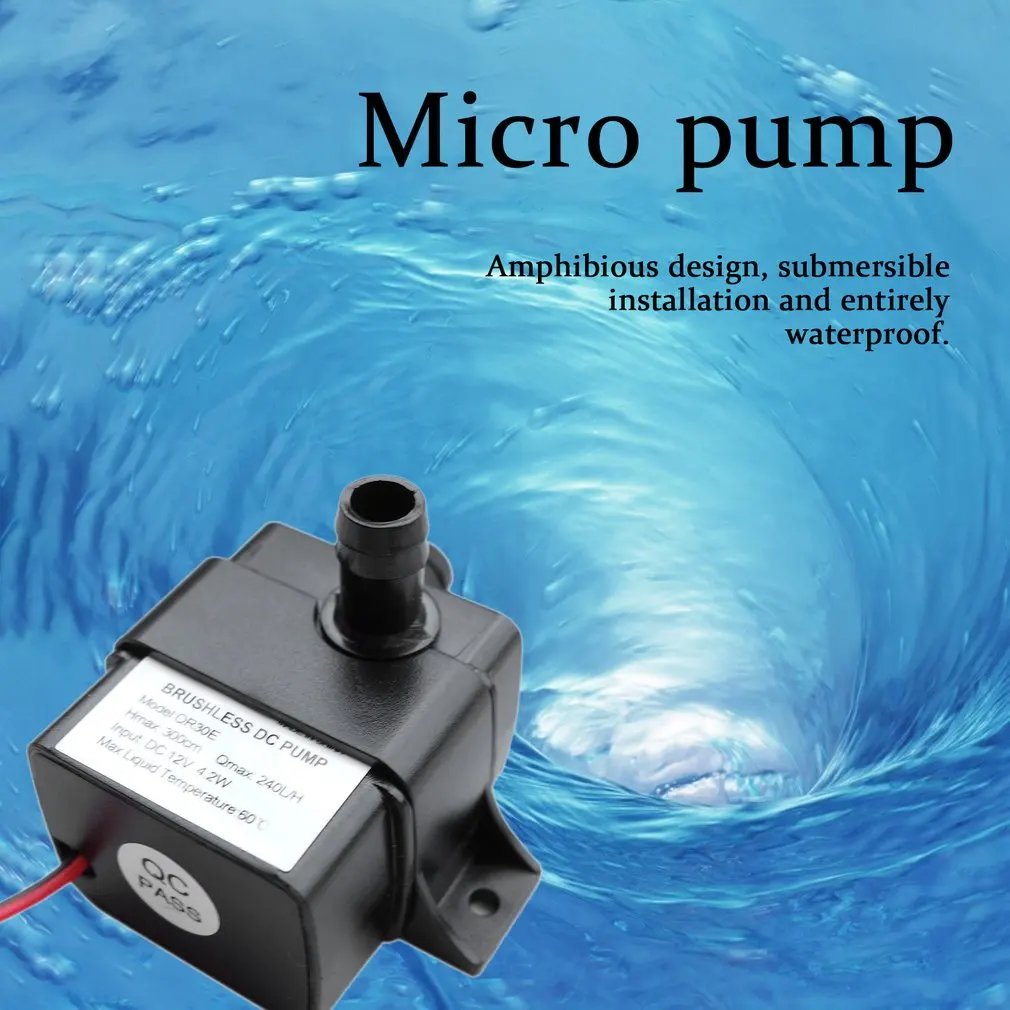 Ultra-quiet DC 5V 12V 4.2W 240L/H Flow Rate Waterproof Brushless Pump Mini Submersible Water Filter Fish Tank Fountain Pump