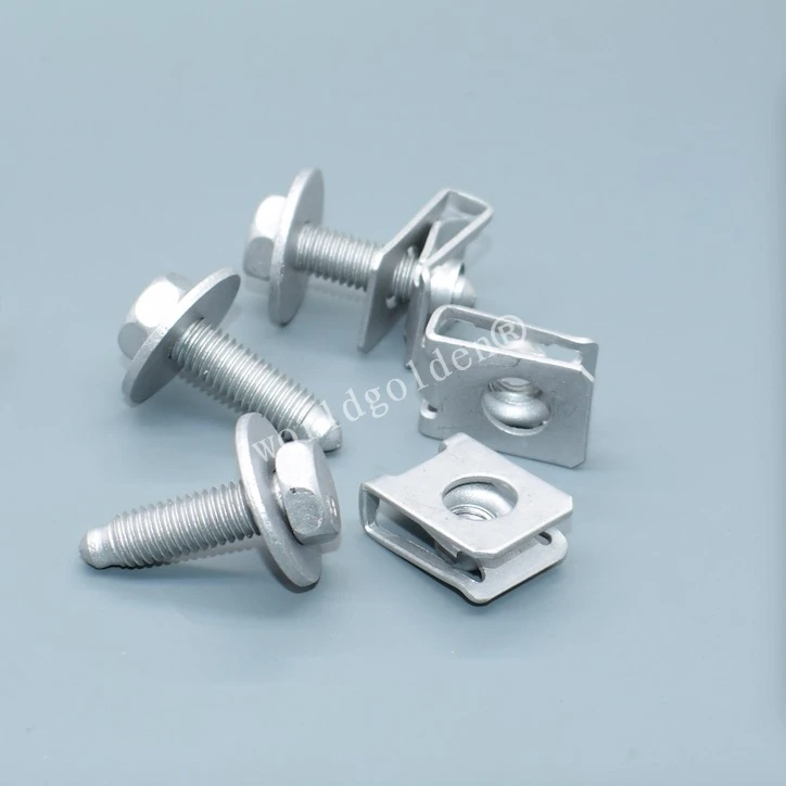 worldgolden 1set auto metal Iron Clip & Screw for Audi, Mercedes-Benz nut + screw