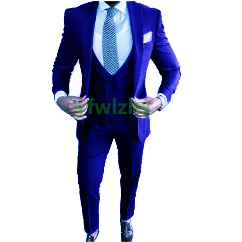 

Handsome One Button Groomsmen Peak Lapel Groom Tuxedos Men Suits Wedding/Prom Best Blazer ( Jacket+Pants+Vest+Tie) B372