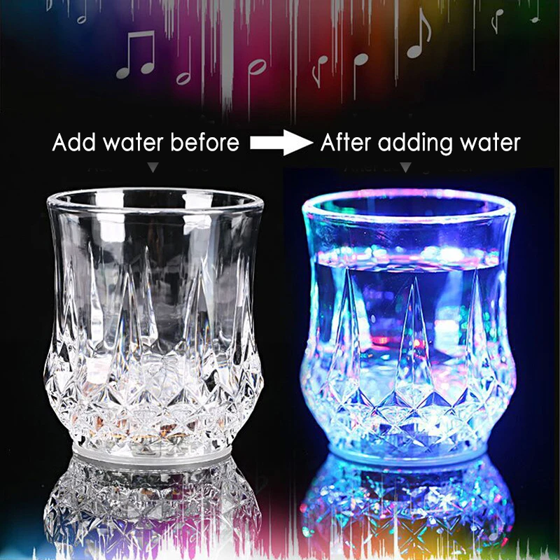 Creative Flashing Cup Wine Beer Whisky Mug Water Beverage Drinking Glass LED Automatic Glowing Cup Party Decorative Supplies New