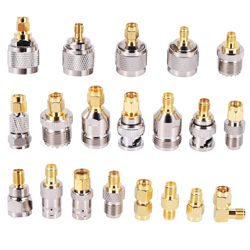 SMA to SMA BNC N F UHF Type Connectors Kits RF Adapter 20 Type,SMA Female to F Male,SMA Female to F Female