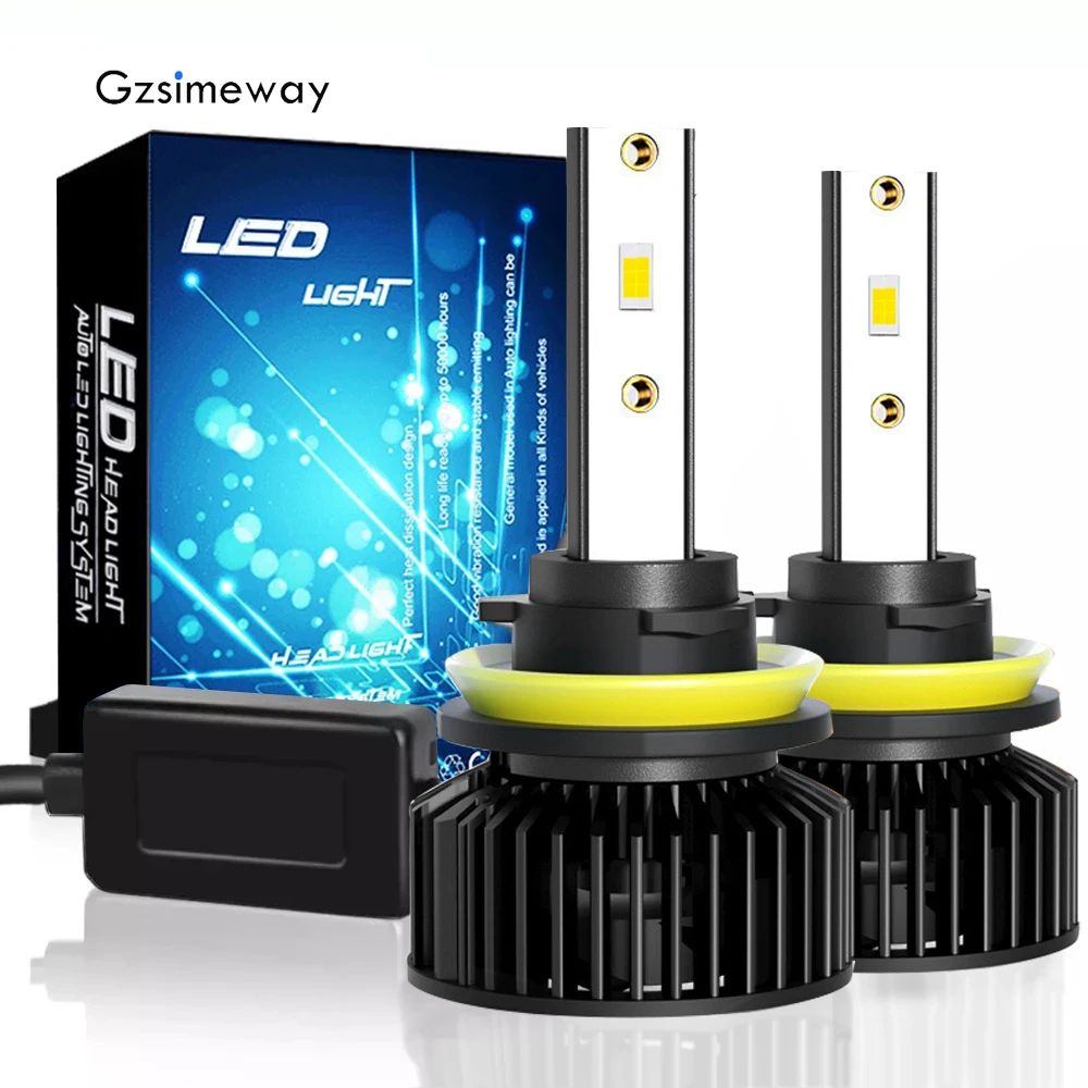 

2Pcs H7 LED H11 H4 Car Headlight Bulb HB3 HB4 9005 9006 HIR2 H13 H1 H3 H8 Mini Turbo LED Lamp 6000K 110W 26000LM Auto Fog Lights