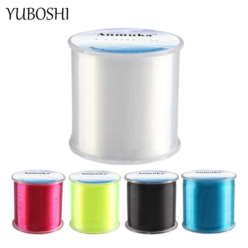 YUBOSHI White/Yellow/Blue/Pink/Black/Green/Brown 500M Monofilament Nylon Line Fishing Equipment Accessories 2021 New