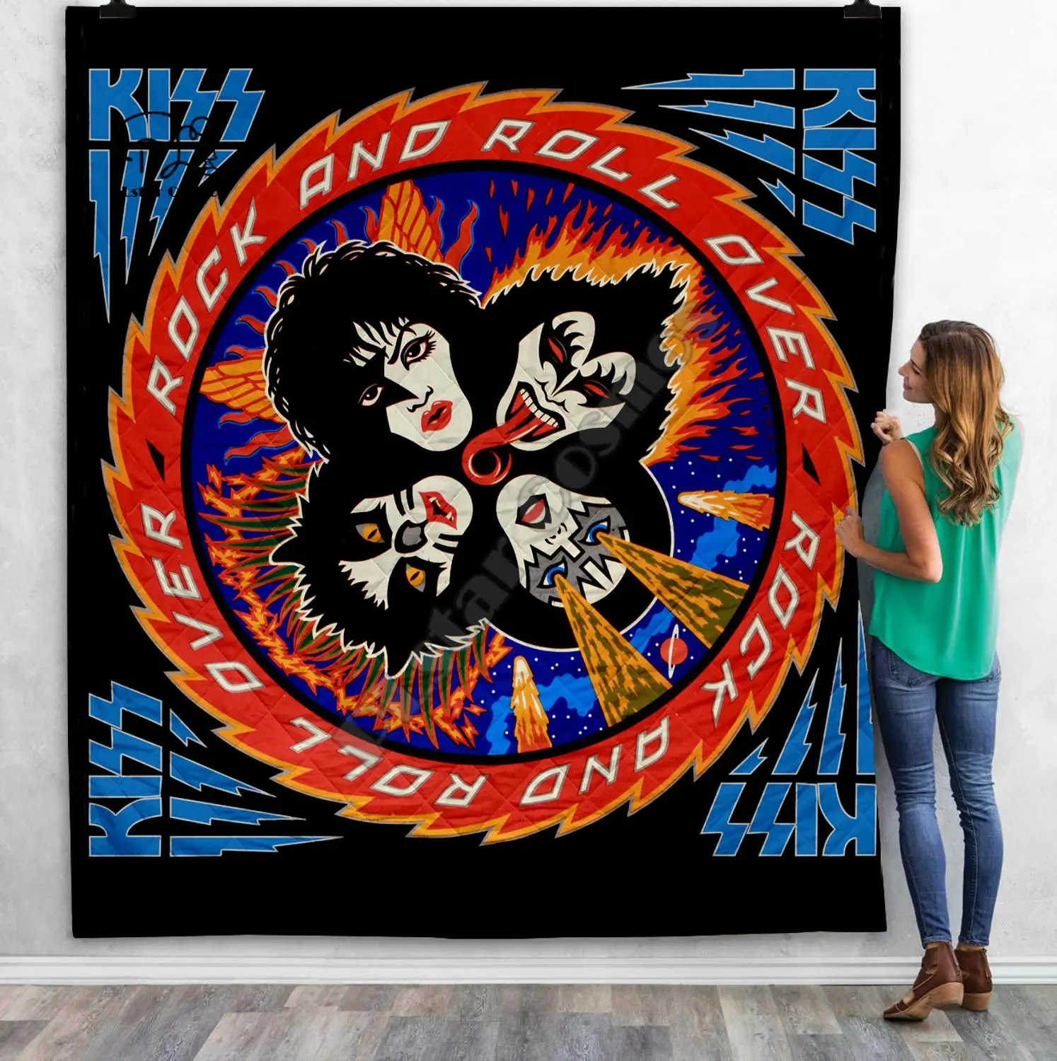 

Постельное белье KISS Rock & Roll All Nite вечерние НКИ, 3D одеяло для детей и взрослых, мягкое теплое тонкое одеяло с хлопковым одеялом, стиль 2