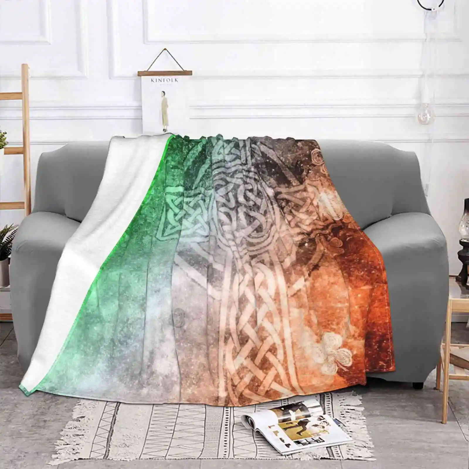 Distressed Irish Cross Air Conditioning Blanket Soft Warm Light Thin Blanket Irish Cross Ireland Saint Patricks Day S Day Flag