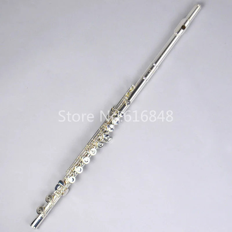 Pearl Dolce C Tune High Quality Flute 16 Keys Closed Holes Brand Silver Plated Flute With E Key Brand Musical Instrument