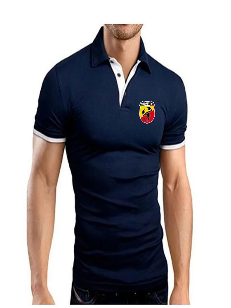 Polo t-shirt da uomo t-shirt stile militare manica corta t-shirt Abarth Scorpion Logo bavero Top camicie popolare Golftennis Jersey