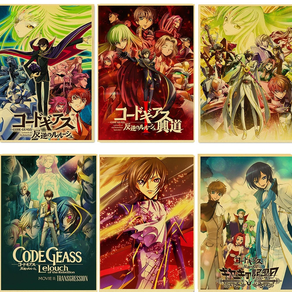 Anime Posters Canvas Painting Code Geass Lelouch Der Rebellion Retro Poster  Wall Art Picture Photos for Children's Room Decor