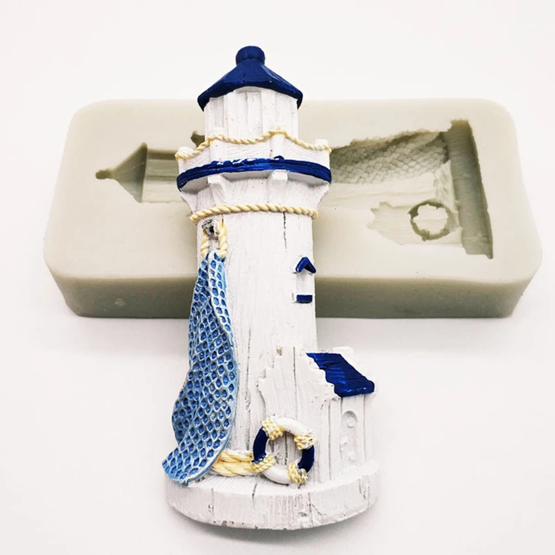 Lighthouse Cake Border Silicone Mold Marine Theme Fondant Mold Ocean Chocolate Decorating Tools Sailor Sailboat Cake Tools k899